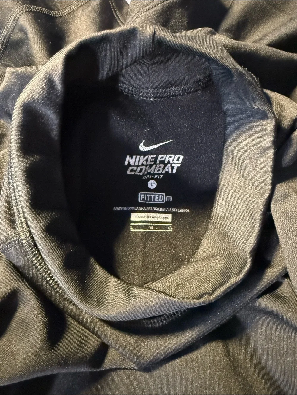 Nike Black Long-Sleeve Mock Neck Athletic Top